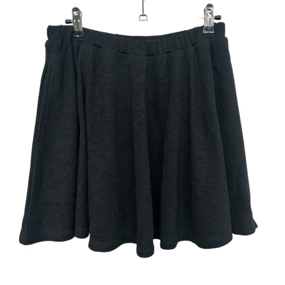 Black Stretch Skort L Mini Pull On‎ Athleisure Tennis Clean Girl Minimal Skater